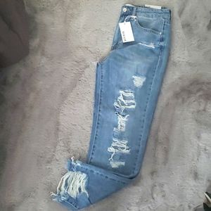 High-Rise Girlfriend Distressed Jeans